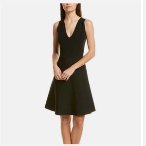 NWT Theory Linear Rib Dress M Black Glossed Sleeveless.